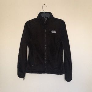 Black fuzzy North Face zip up